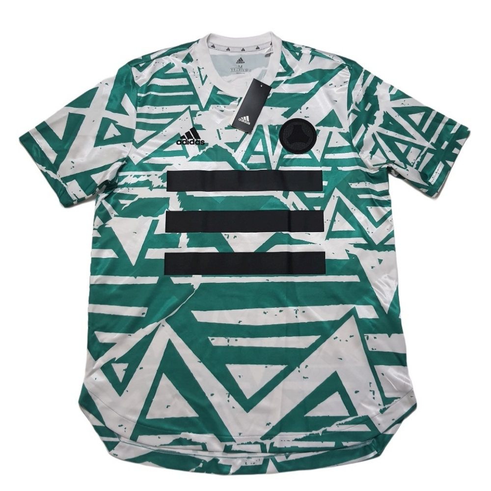 Adidas Mens Jersey New Football Soccer TAN ADV Jersey Green White Sz. L XL
